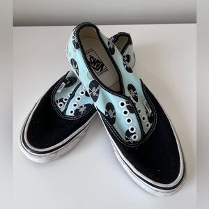 Vans Black and Mint Slip-On Shoes